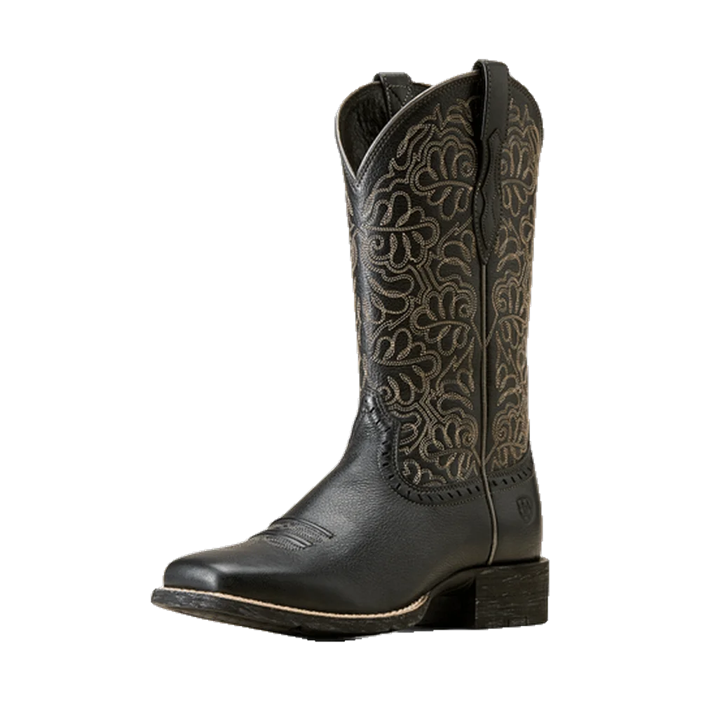 Round Up Remuda Black Western Boots Ariat