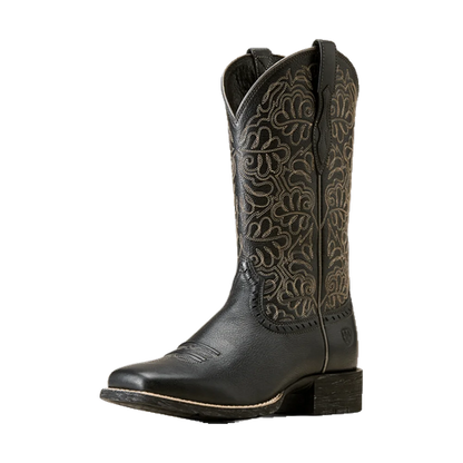 Round Up Remuda Black Western Boots Ariat
