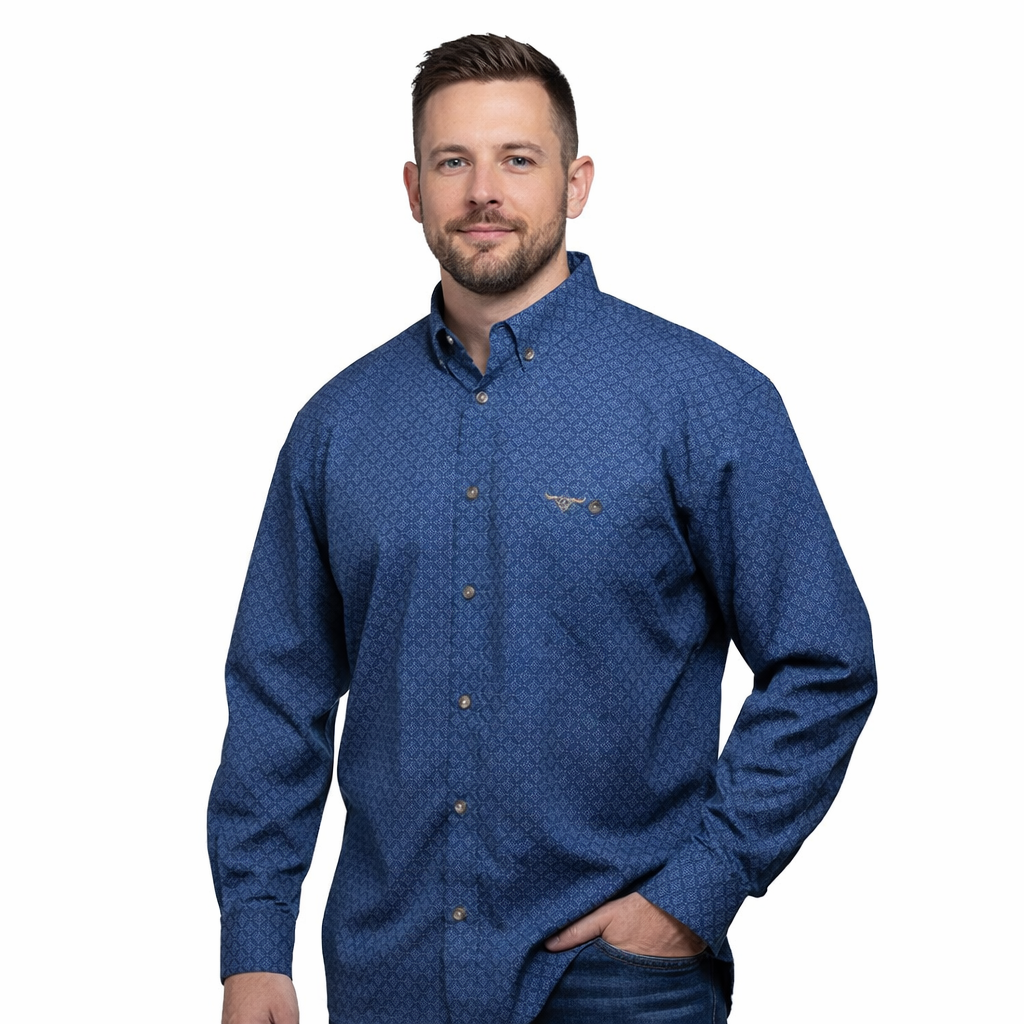 Bullhide Western Shirt Blue Diamond