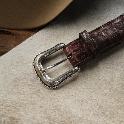 Caiman Western Tab Belt Brown Stetson