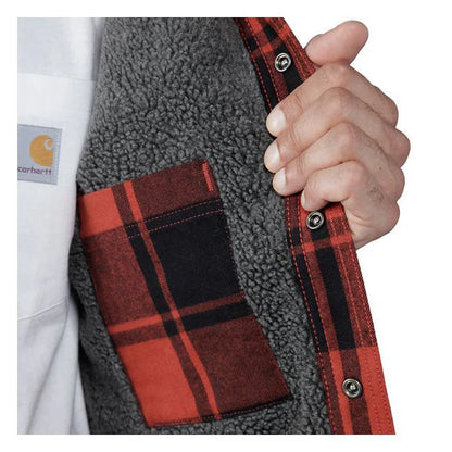 Carhartt Sherpa Lined Flannel Plaid Skjorta