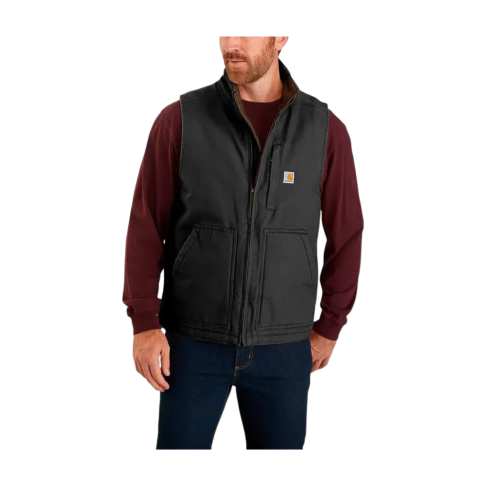 Washed Duck Lined Mock Neck Vest Men Herrväst