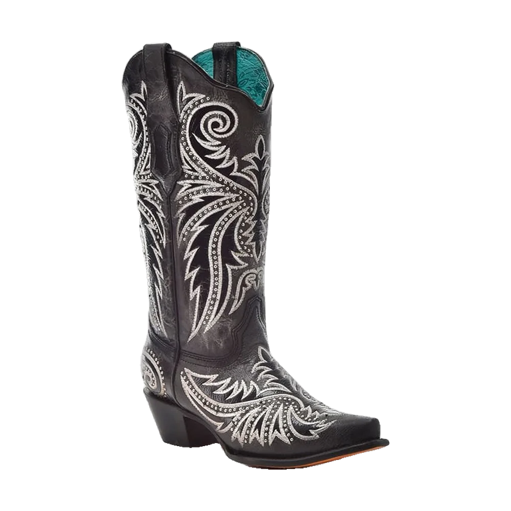 Corral Black Overlay Western Boots Dam