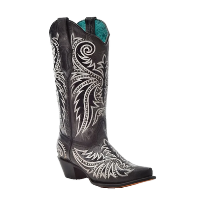 Corral Black Overlay Western Boots Dam
