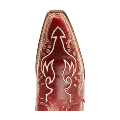 Circle G By Corral Ladies Embroidery &amp; Studs Red Western Boots