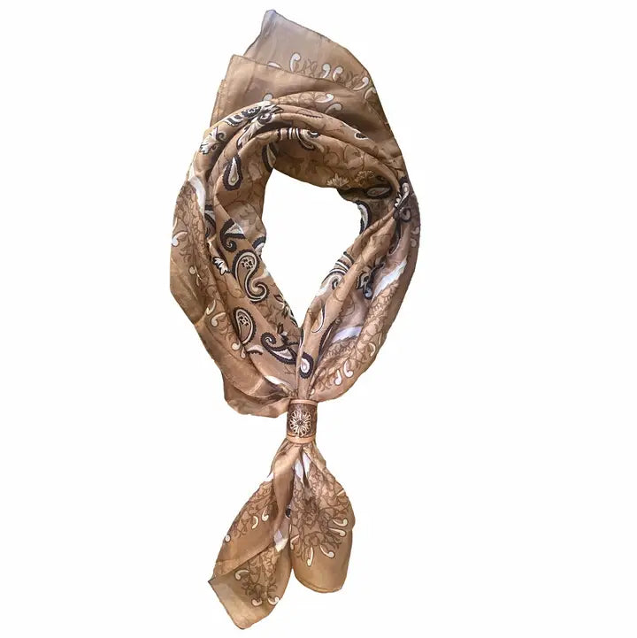 Silkesscarf Canyon med läder-slide