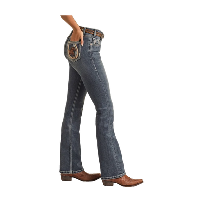 Running Horse Boot Cut Jeans Rock and Roll Denim