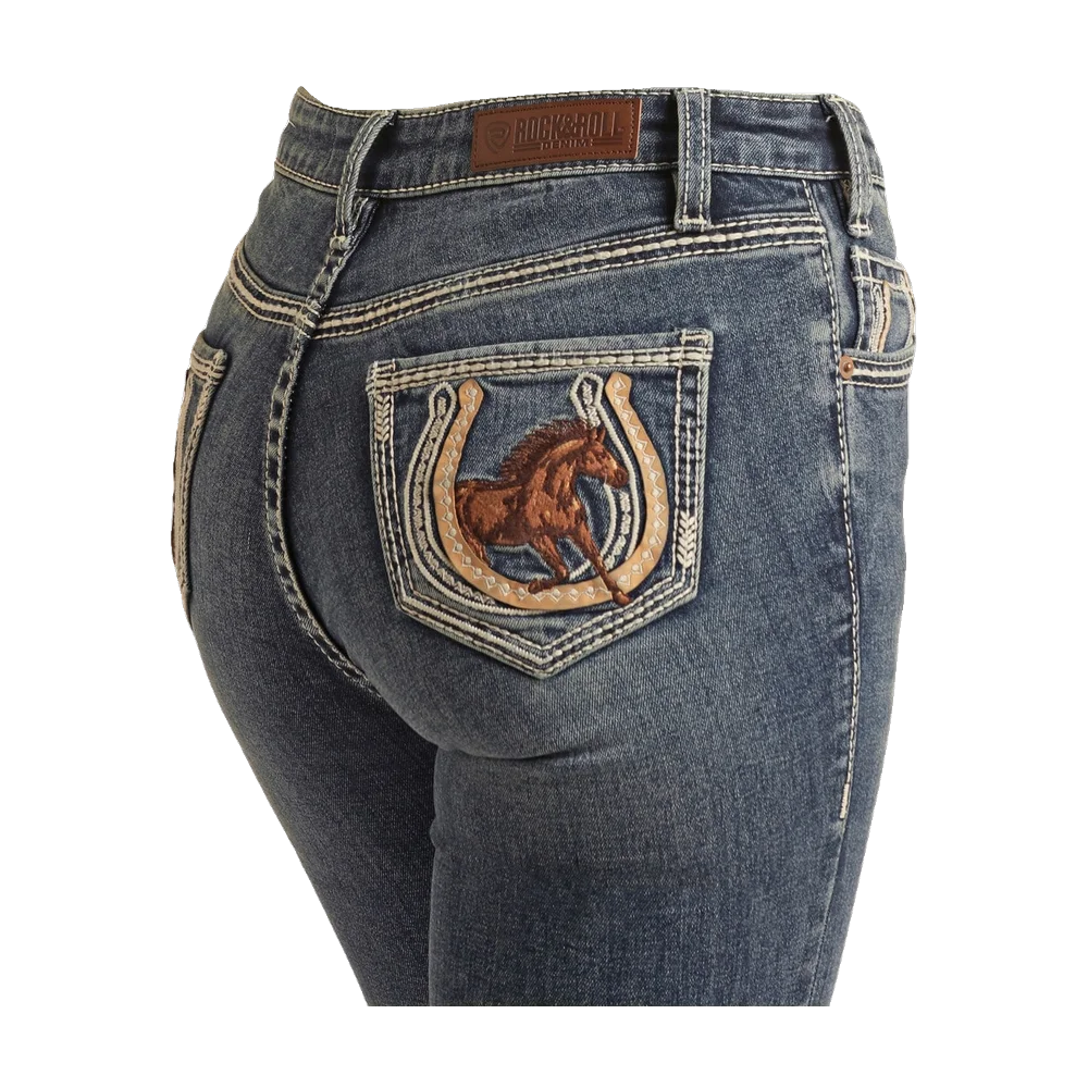 Running Horse Boot Cut Jeans Rock and Roll Denim