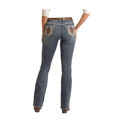 Running Horse Boot Cut Jeans Rock and Roll Denim
