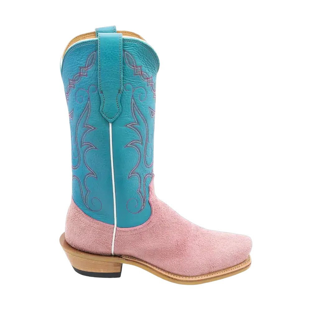 Fenoglio Pink Roughout w/Turquoise - Damboots i Rosa