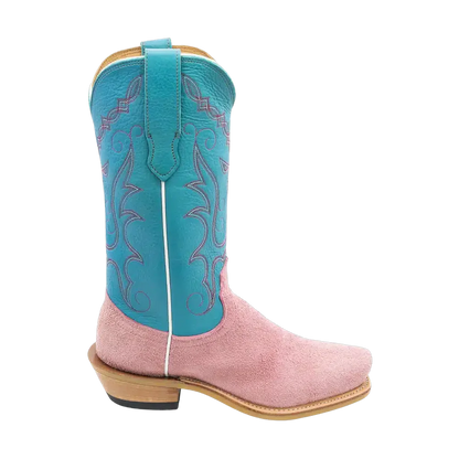 Fenoglio Pink Roughout w/Turquoise - Damboots i Rosa