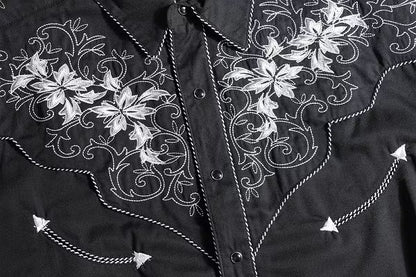 Garth Svart Western Skjorta