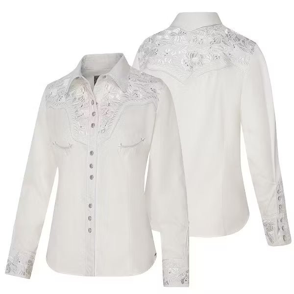 Hailey Vit Western Skjorta