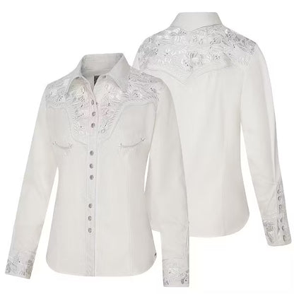 Hailey Vit Western Skjorta