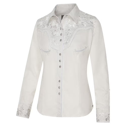 Hailey Vit Western Skjorta