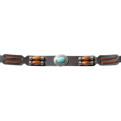 Hattband Turquoise Pearl