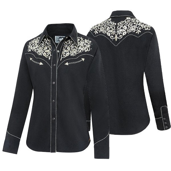 Holly Svart Western Skjorta