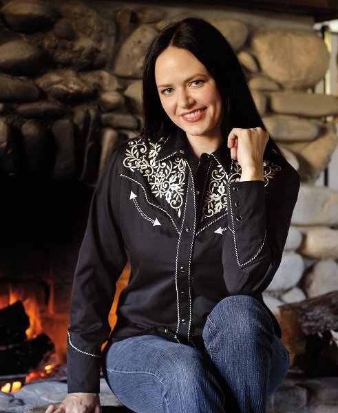 Holly Svart Western Skjorta