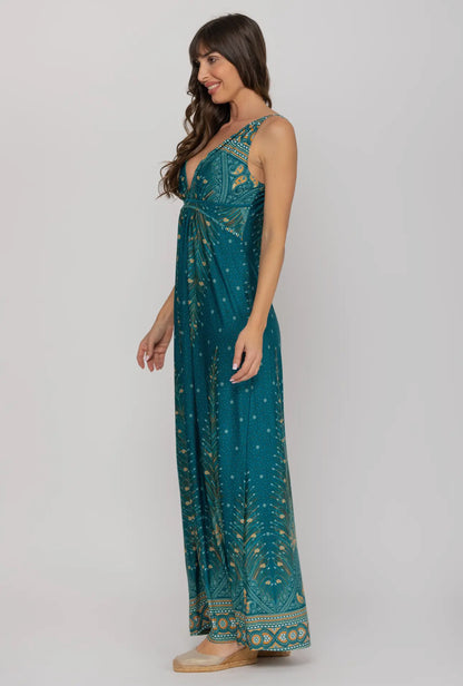 Lång klänning med mönster