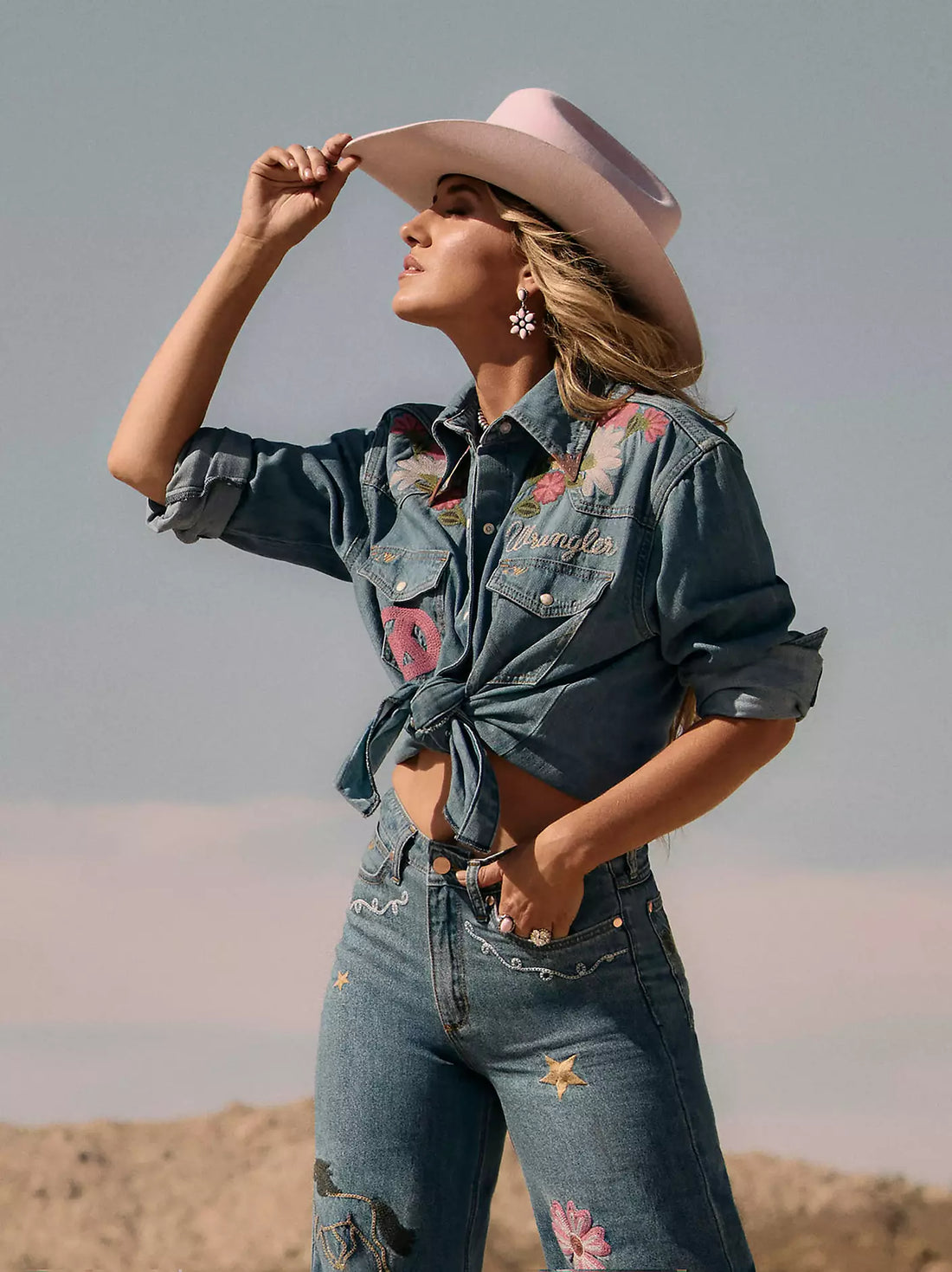 Lainey Wilson x Wrangler Embroidered Denim Shirt