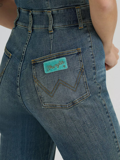 Lainey Wilson x Wrangler Sleeveless Denim Flare Catsuit