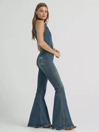 Lainey Wilson x Wrangler Sleeveless Denim Flare Catsuit