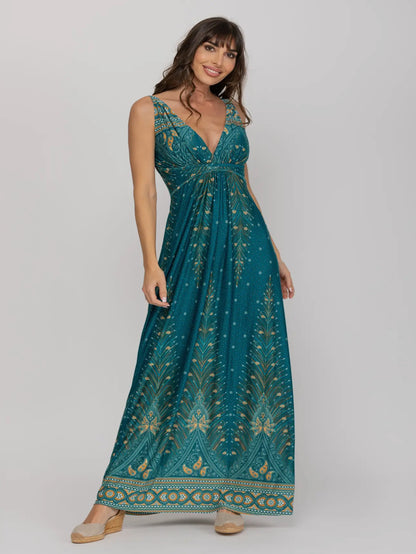 Lång klänning med mönster