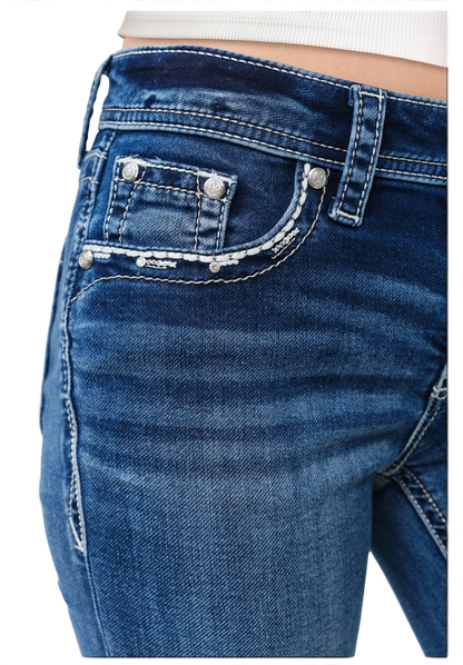 Horse Shoe Details Bootcut Jeans
