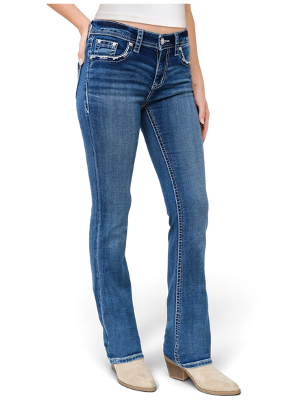 Horse Shoe Details Bootcut Jeans