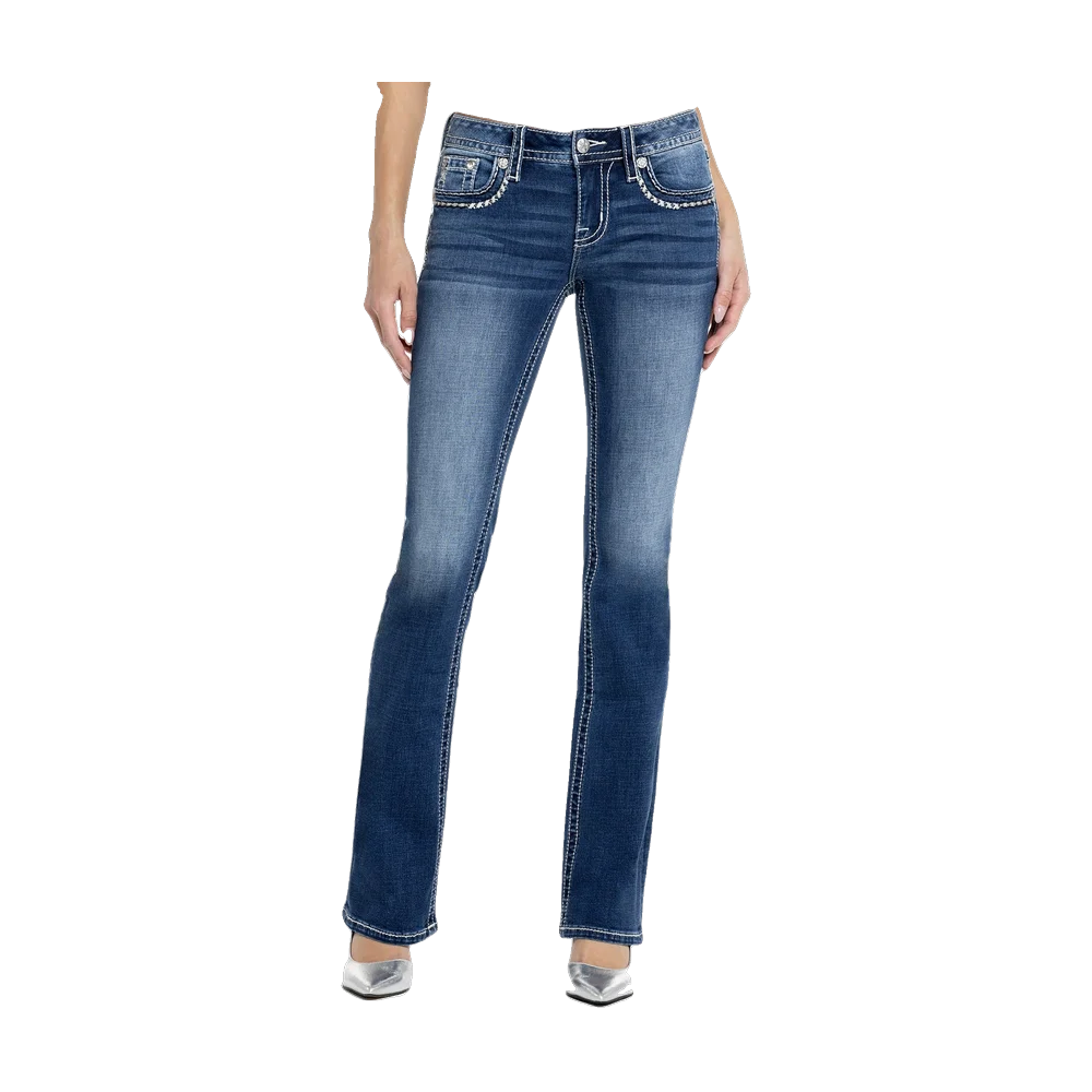 Cora Stitched Bootcut Jeans Miss Me