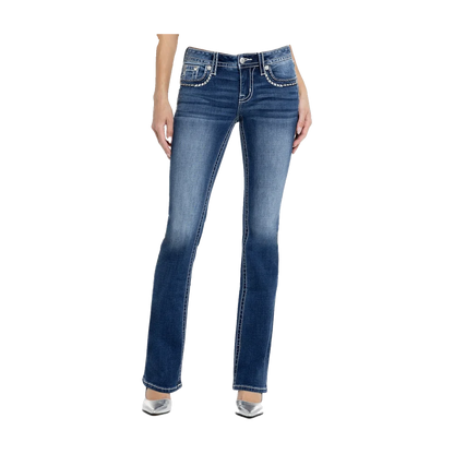 Cora Stitched Bootcut Jeans Miss Me