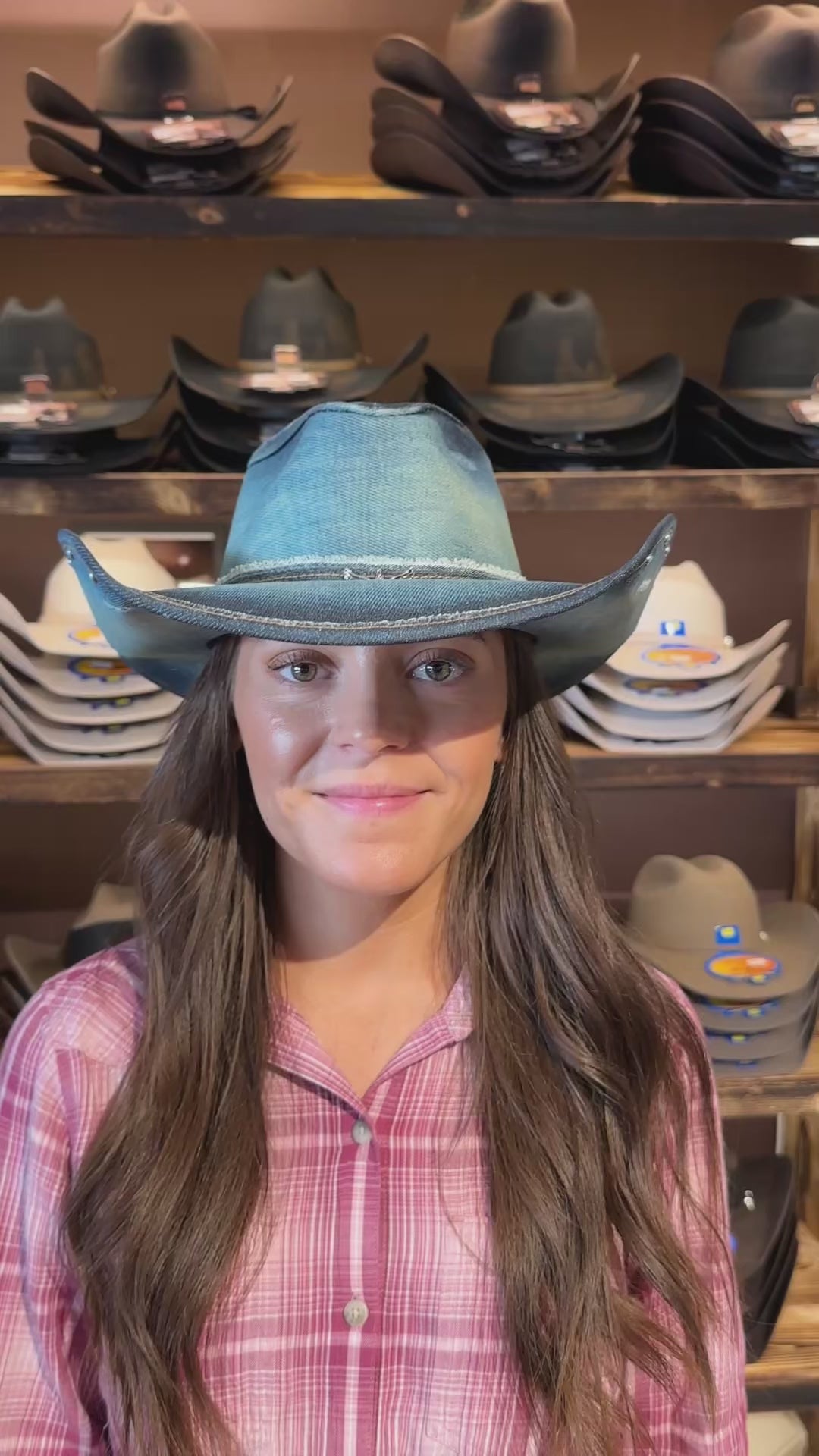 Silver Wings Denim Western Hat