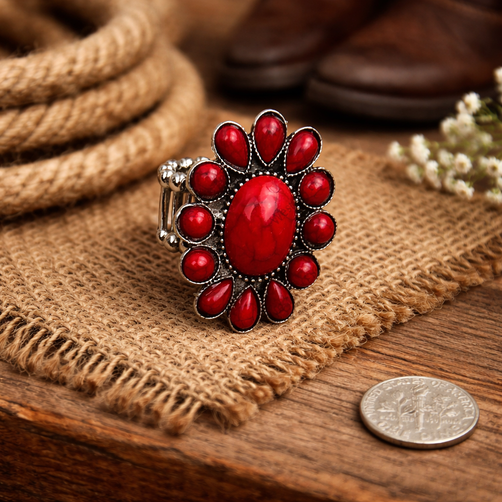 Ring Red Concho