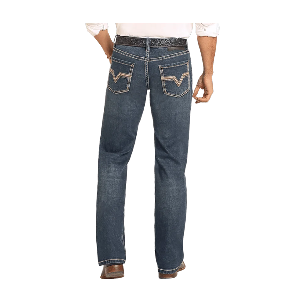 Pleather Dark Vintage Straight Leg Rock And Roll Denim