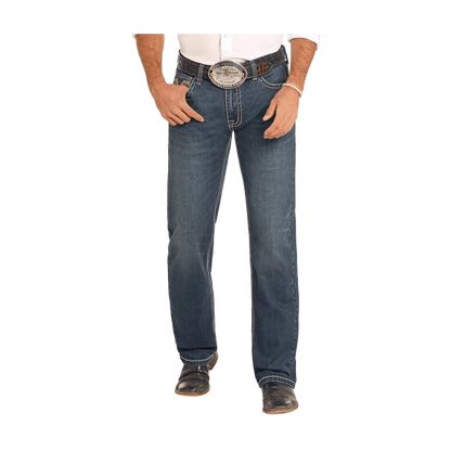 Pleather Dark Vintage Straight Leg Rock And Roll Denim