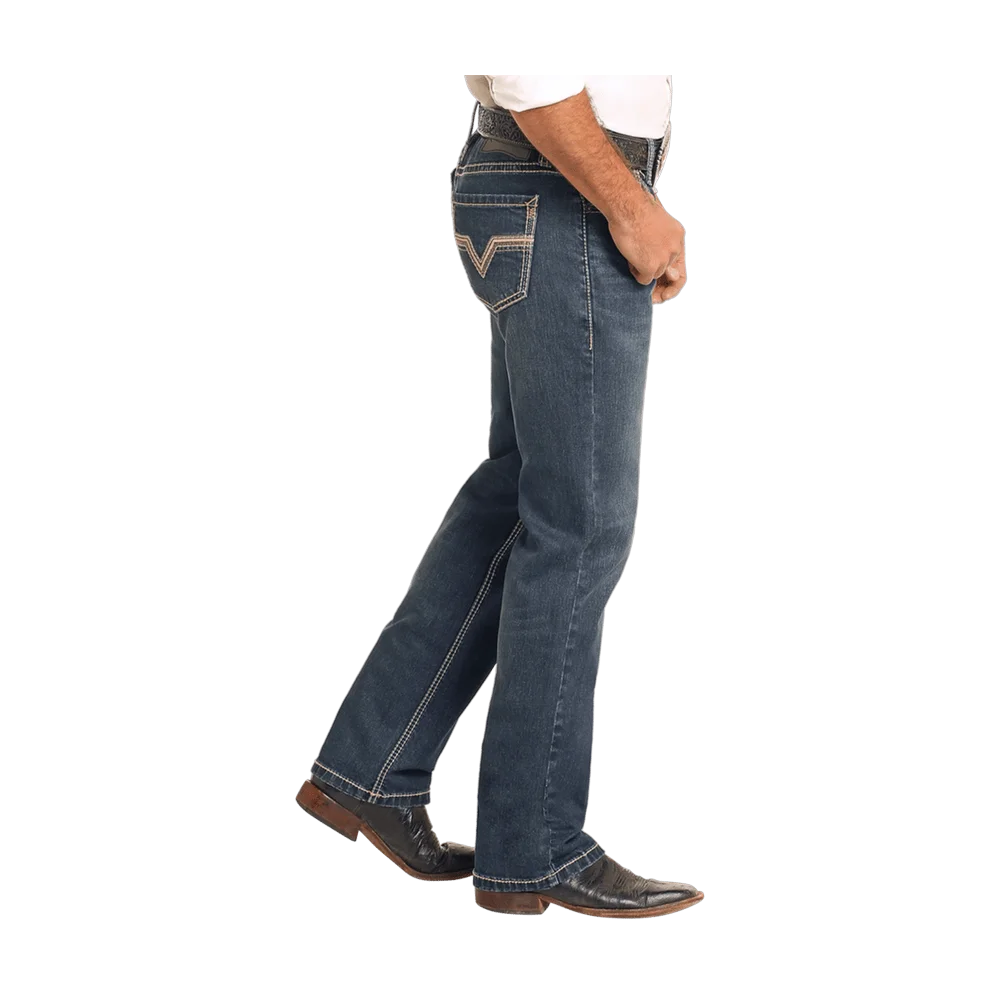 Pleather Dark Vintage Straight Leg Rock And Roll Denim