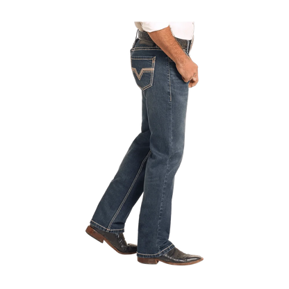 Pleather Dark Vintage Straight Leg Rock And Roll Denim