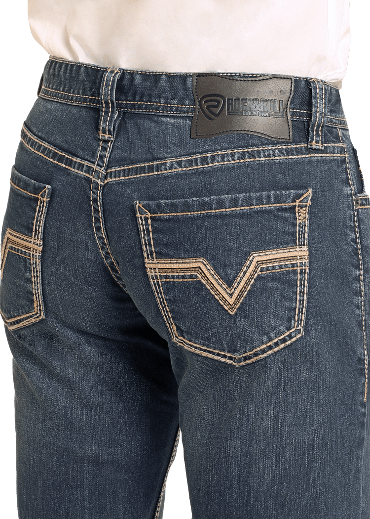 Pleather Dark Vintage Straight Leg Rock And Roll Denim