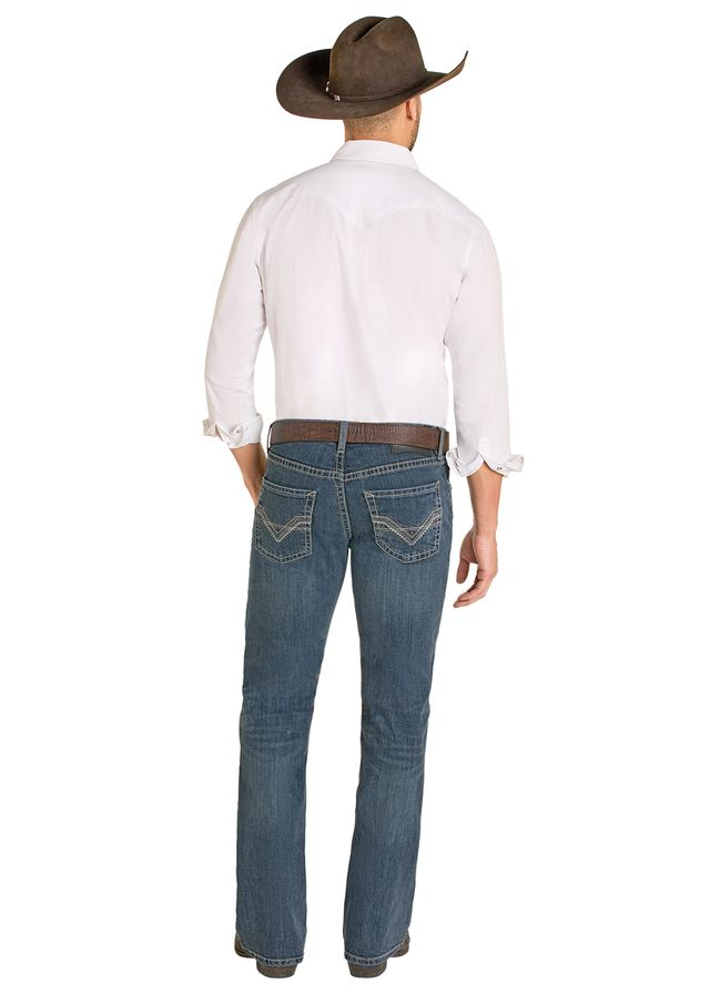 Raised Denim Boot Cut Jeans