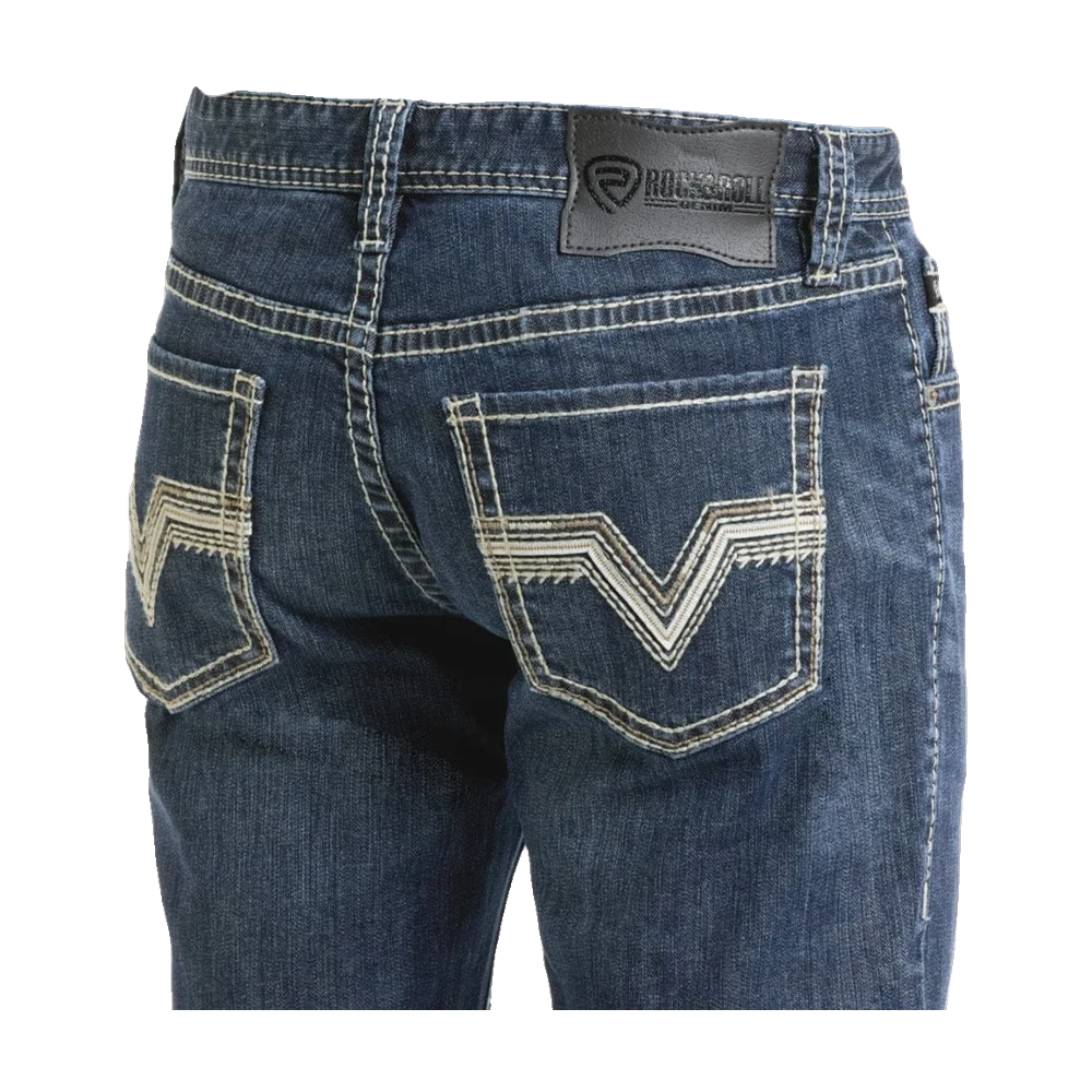 Slim Fit Straight Leg Boot Zig Zag Western Jeans