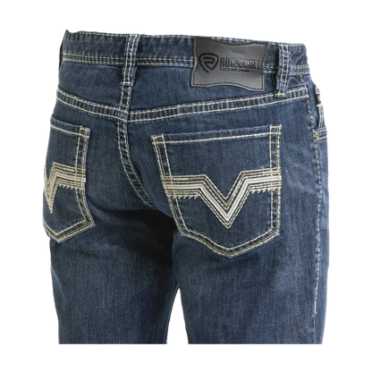 Slim Fit Straight Leg Boot Zig Zag Western Jeans