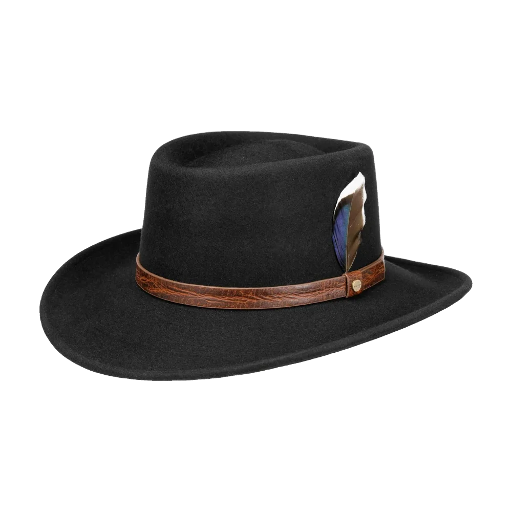 Stetson Gambler Woolfelt Black Westernhatt