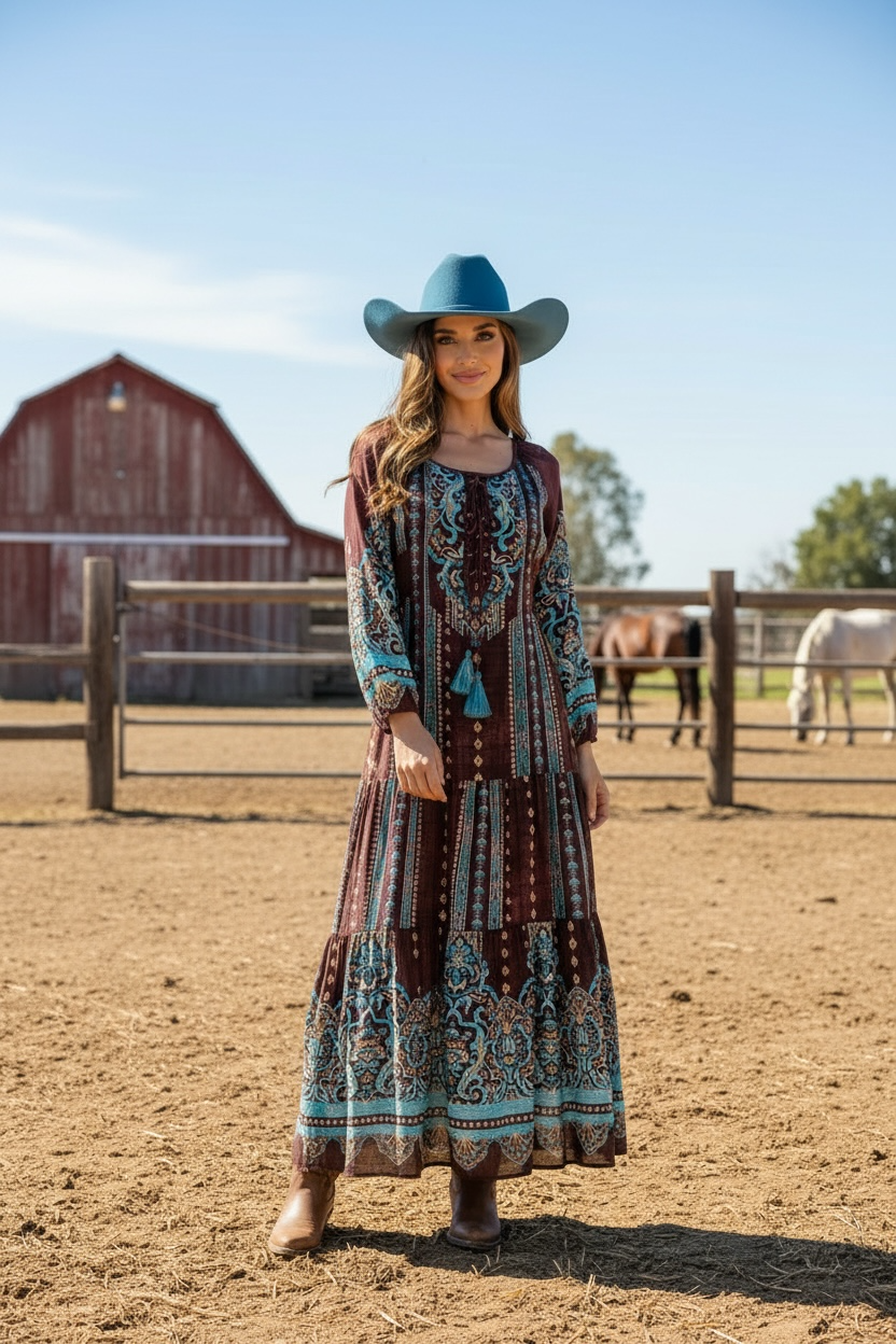 Stockyard Turkos Långklänning