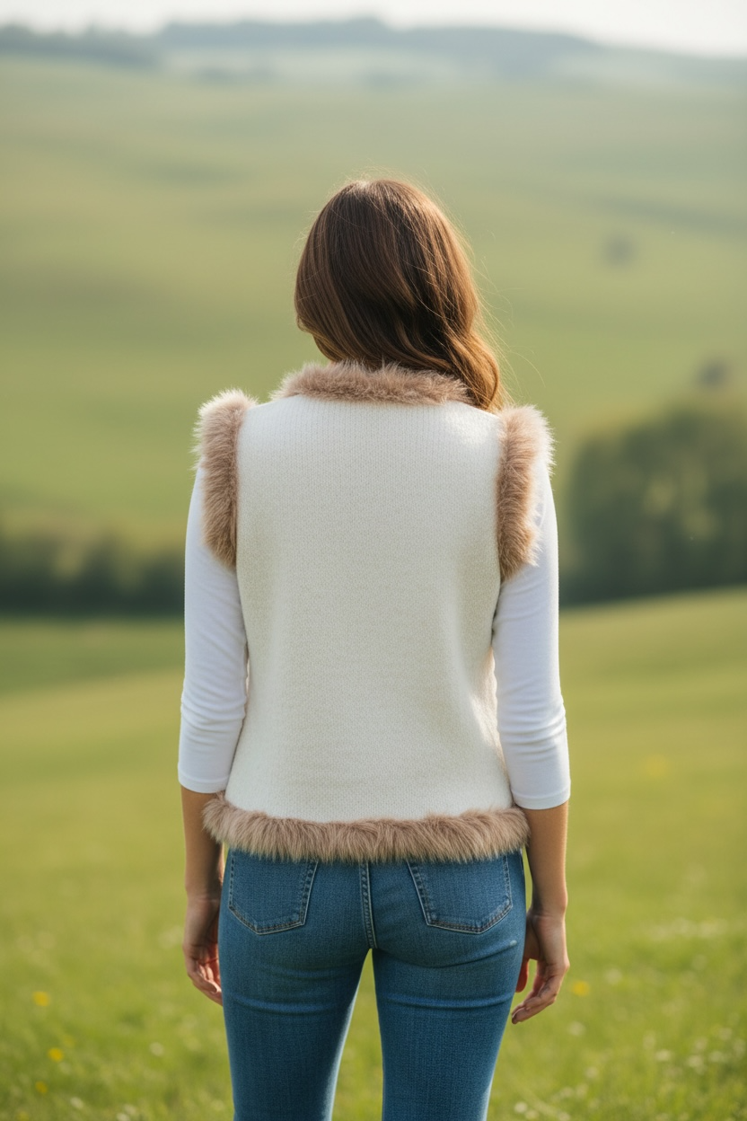 Ärmlös stickad väst