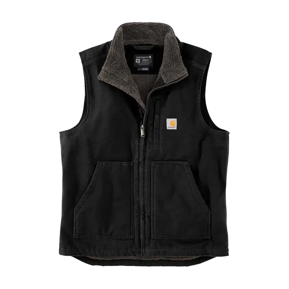 Washed Duck Lined Mock Neck Vest Men Herrväst