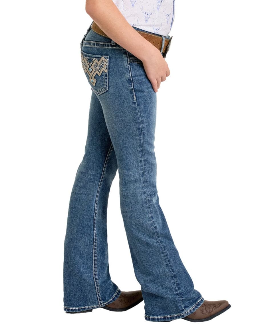 Girls Aztec Bootcut Jeans