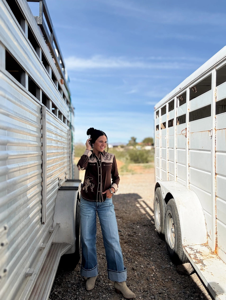 The Lucky Button Up Western Skjorta