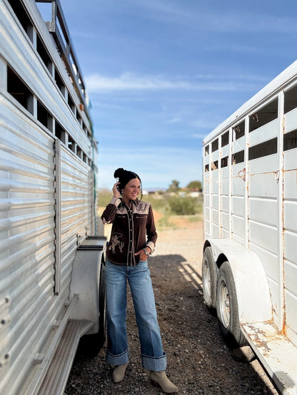 The Lucky Button Up Western Skjorta