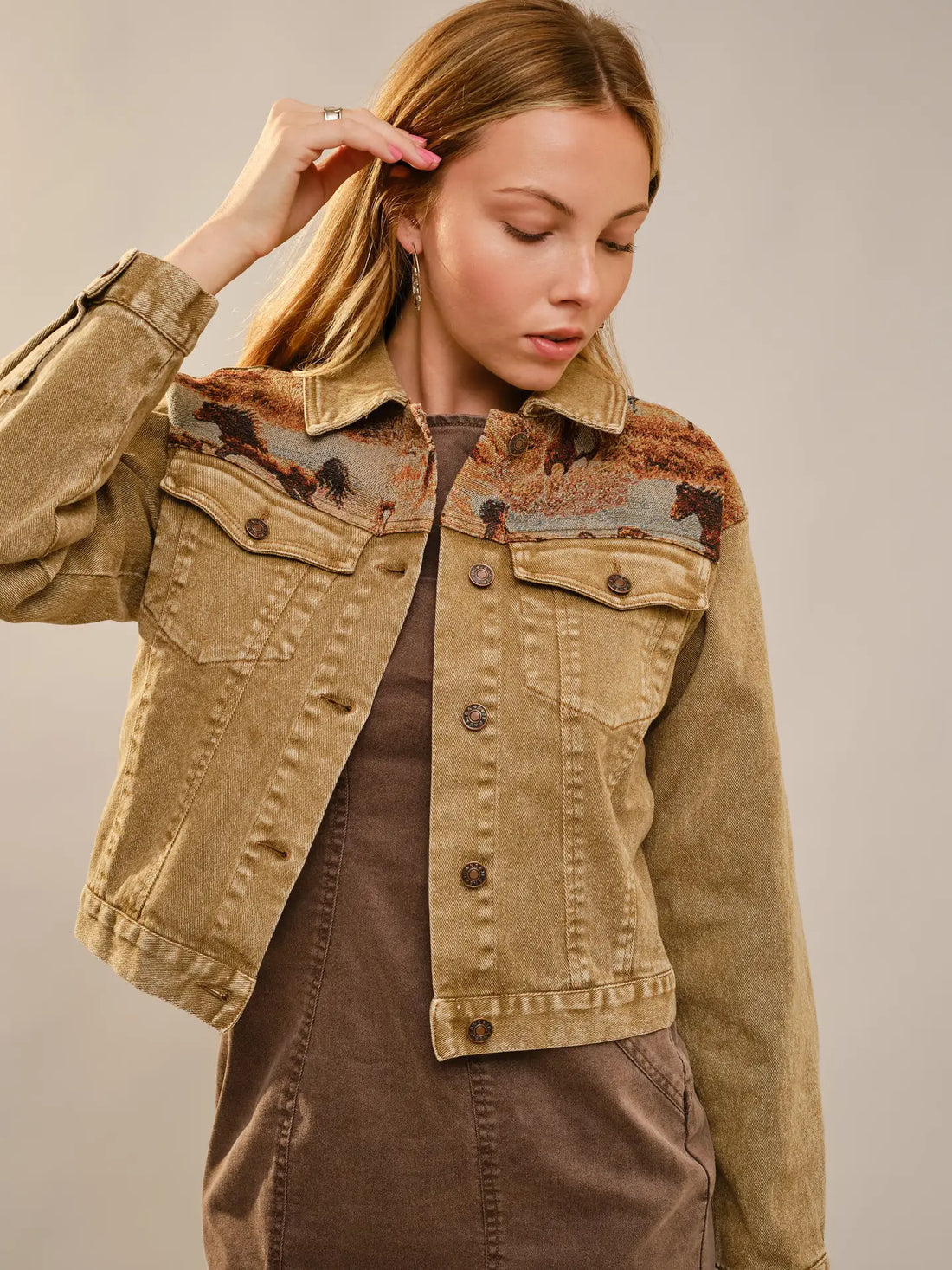 Western Tapestry Denim Jacka