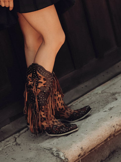 Honey Goat Fringes Western Corral Boots